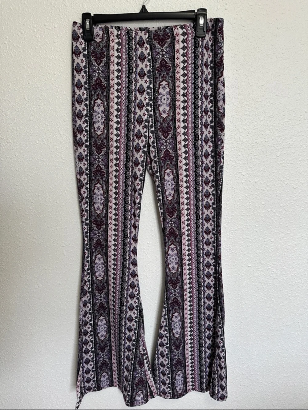 Bear Dance Purple Hippie Boho Flare Pants Size Large - Picture 2 of 11